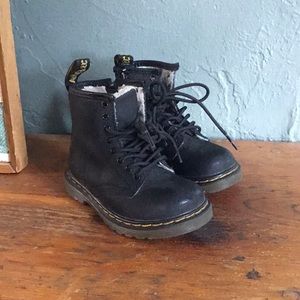 Toddler girls Doc Martens faux fur